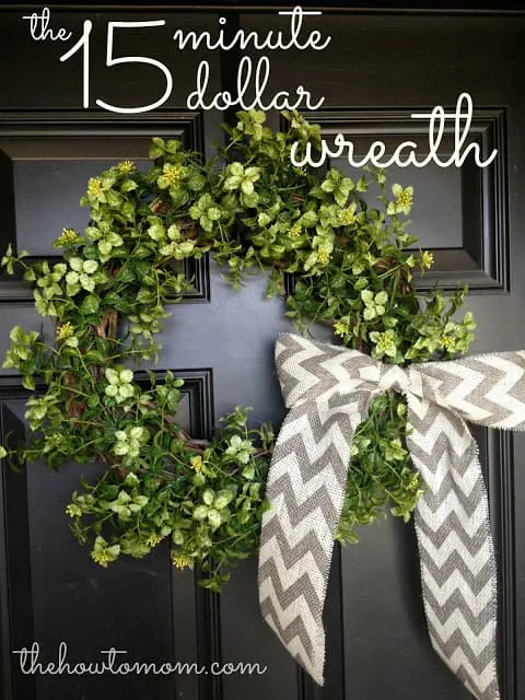 The 15 Minute, 15 Dollar Wreath - Easy garland wreath DIY