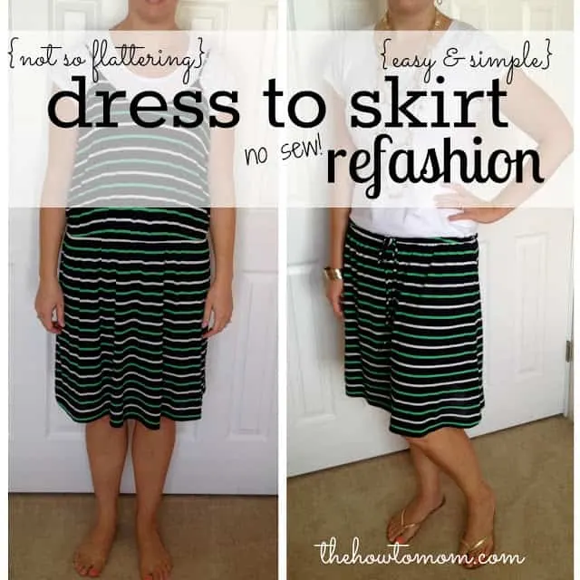 How to Turn a Dress into a Skirt - Without Sewing!