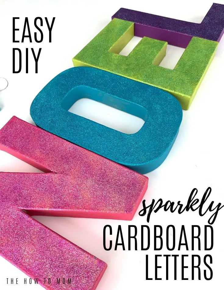 East DIY Sparkly Cardboard Letters