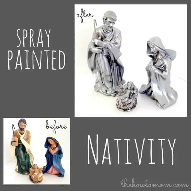 DIY Nativity Set - use spray paint to turn a tacky Nativity into a gorgeous custom Nativity set.