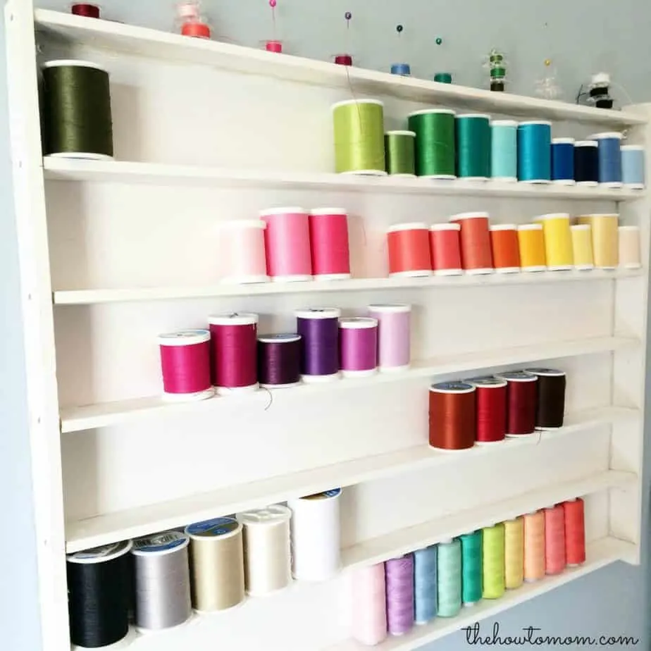 Colorful thread organizer for sewing room