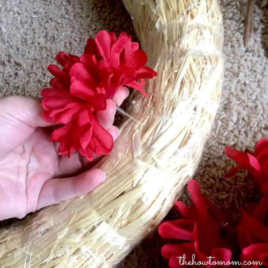 an easy way to make a floral fall wreath
