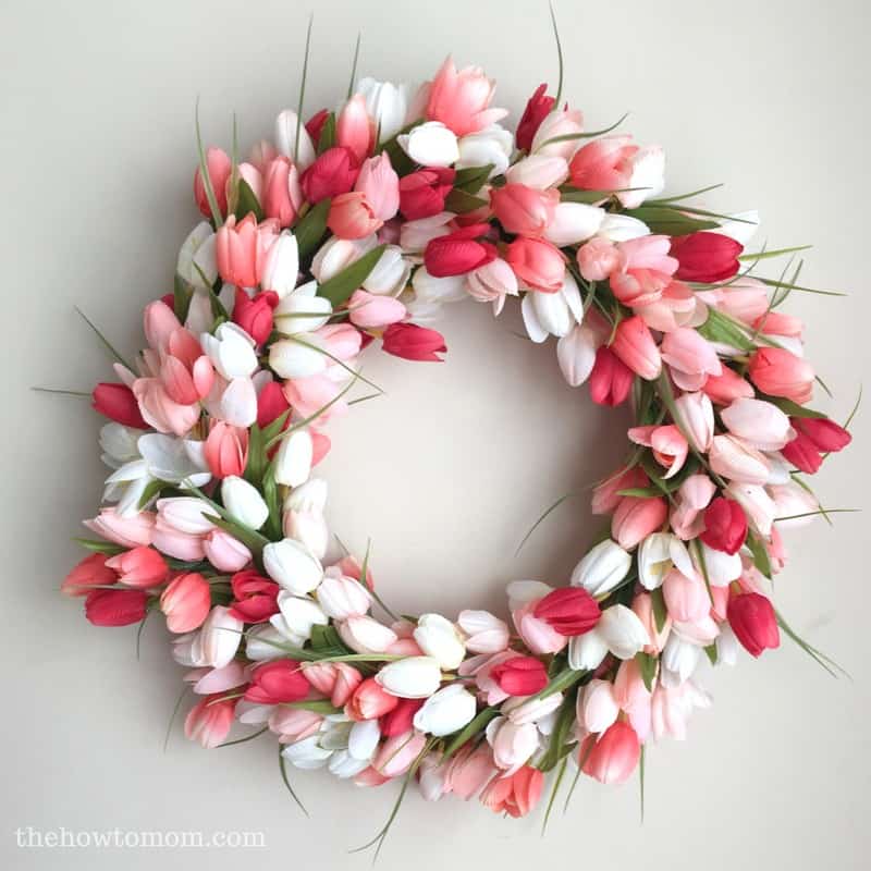 beautiful spring tulip wreath with stunning silk tulips