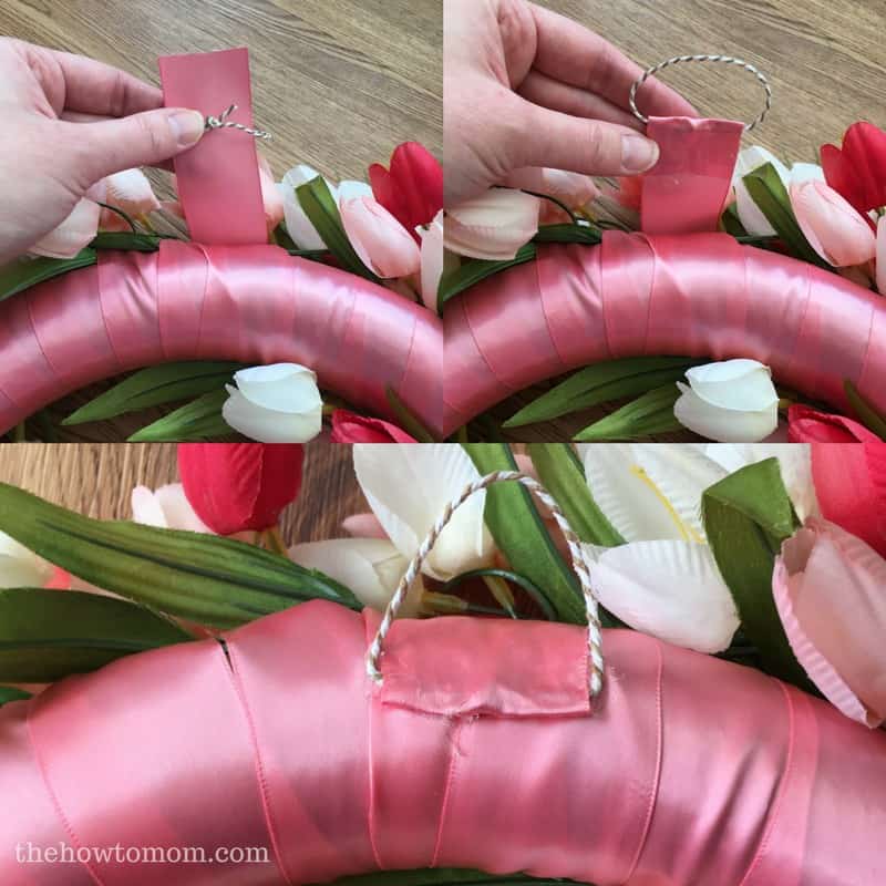 How to finish off spring tulip wreath