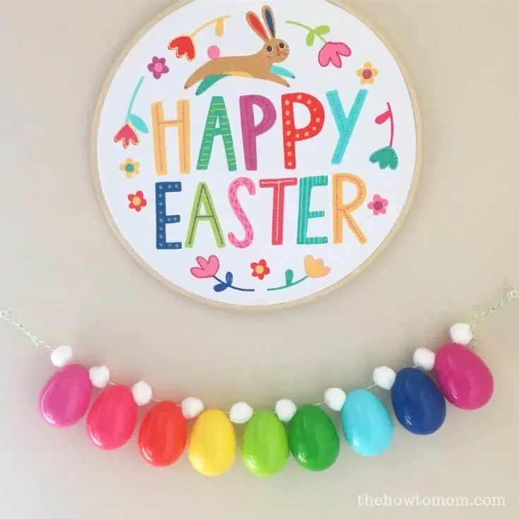 Bright and Colorful Plastic Easter Egg Garland