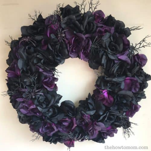 Creepy Black Rose Wreath – Halloween DIY – The How To Mom