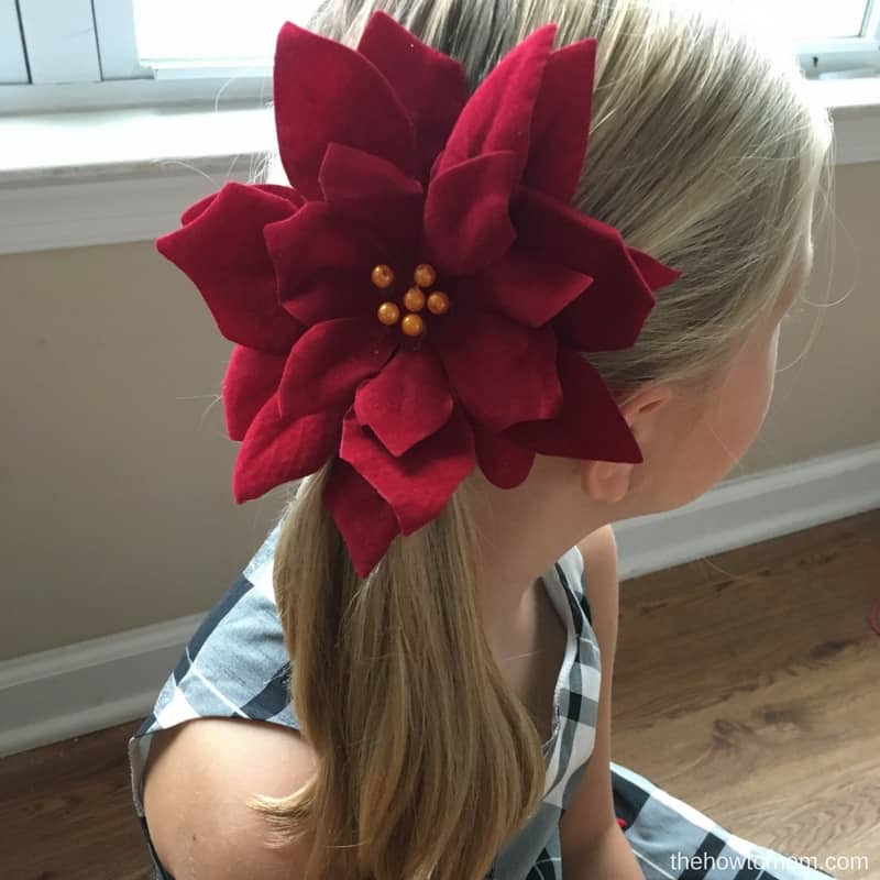 Poinsettia Hair Clip DIY - Dollar Tree Craft