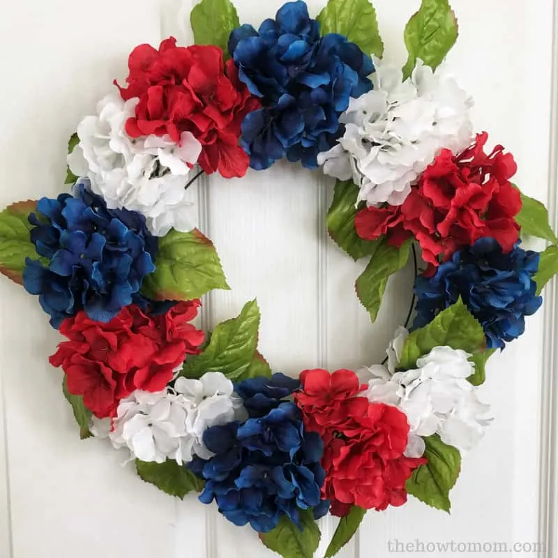 Easy 4th of July DIY - Patriotic Hydrangea Wreath