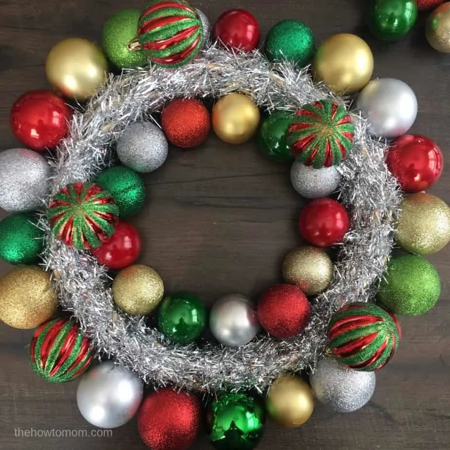 Christmas Ornament Wreath DIY