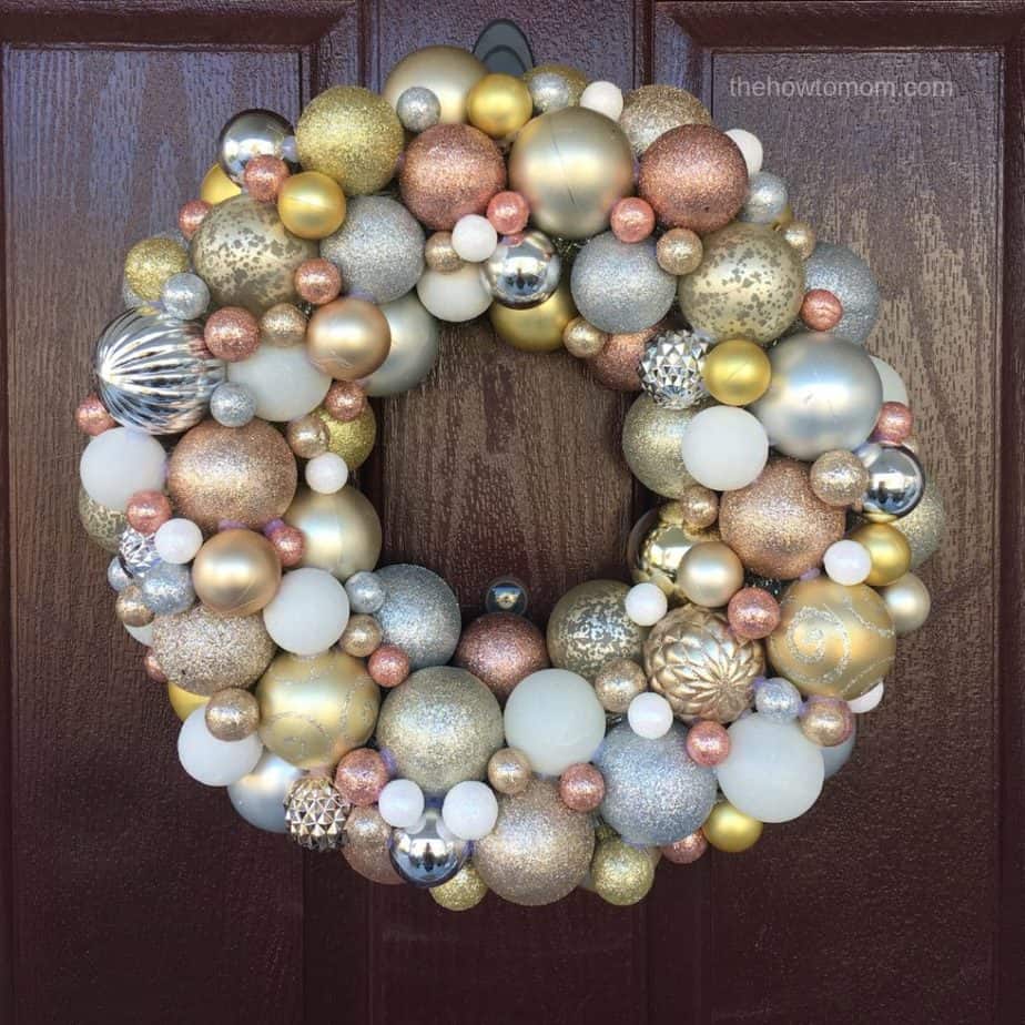 DIY Ornament Wreath - rose gold, white gold, silver and gold