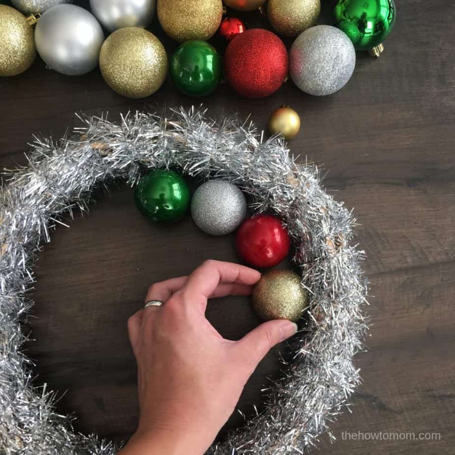 Easy Ornament Wreath DIY