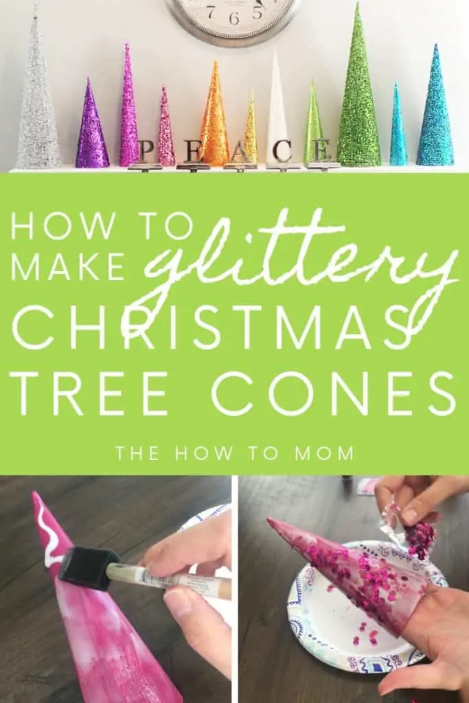 How to make glittery Christmas tree cones - easy!