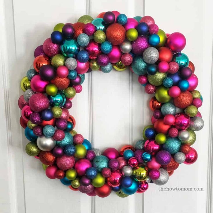 Bright and Colorful Ornament Wreath DIY