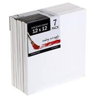 12 X 12 Inch Stretched Canvas Value Pack of 7 Square Size