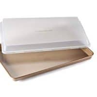Calphalon Nonstick Bakeware Baking Sheet with Cover, 12" by 17", Toffee