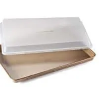Calphalon Nonstick Bakeware Baking Sheet with Cover, 12" by 17", Toffee