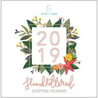 2019 Hand-Lettered Christian Calendar with Floral Illustrations, Calligraphy Bible Verse/Planner / Wall Calendars (12 x 12 inch)