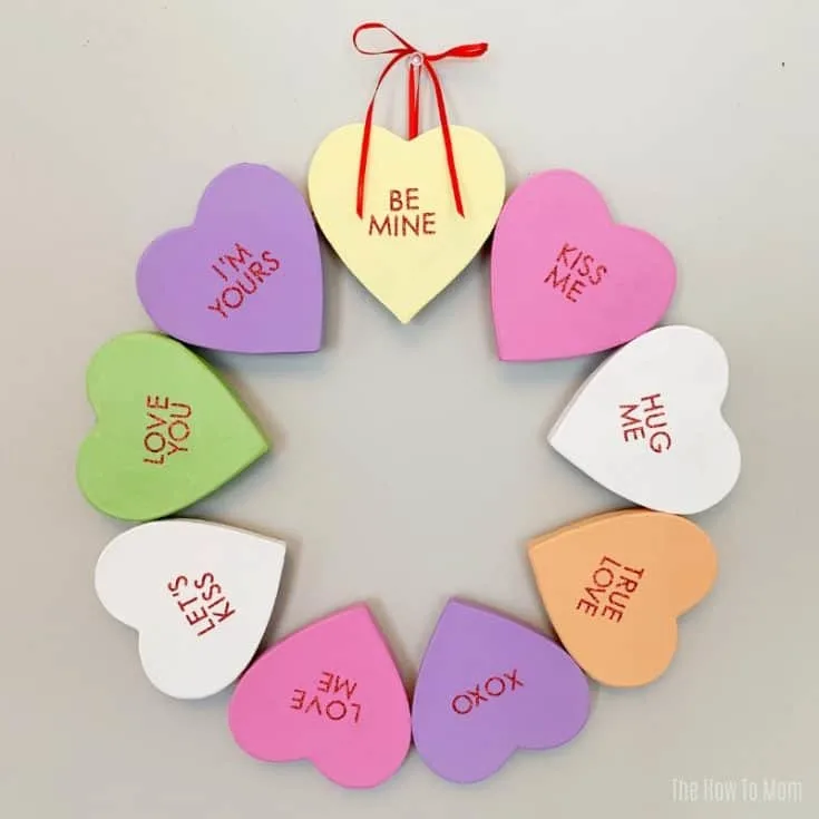 Conversation Heart Wreath - Valentines Decor DIY