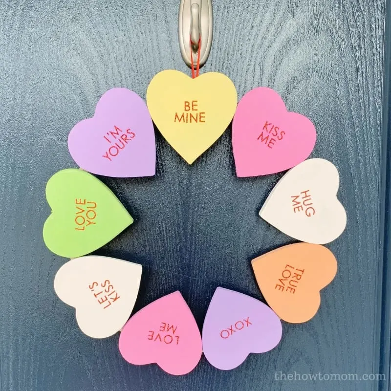 Candy Conversation Heart Wreath DIY