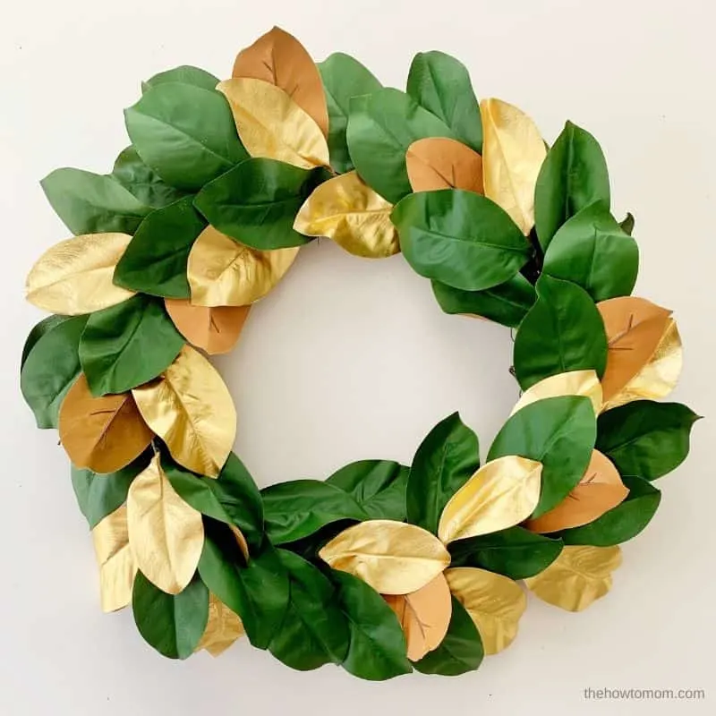 gold magnolia wreath