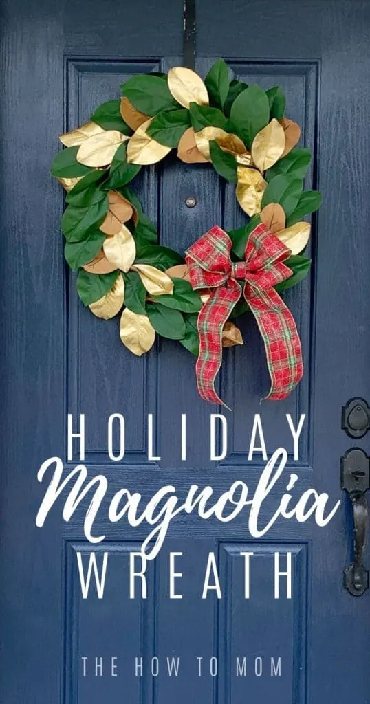 holiday magnolia wreath DIY Pinterest