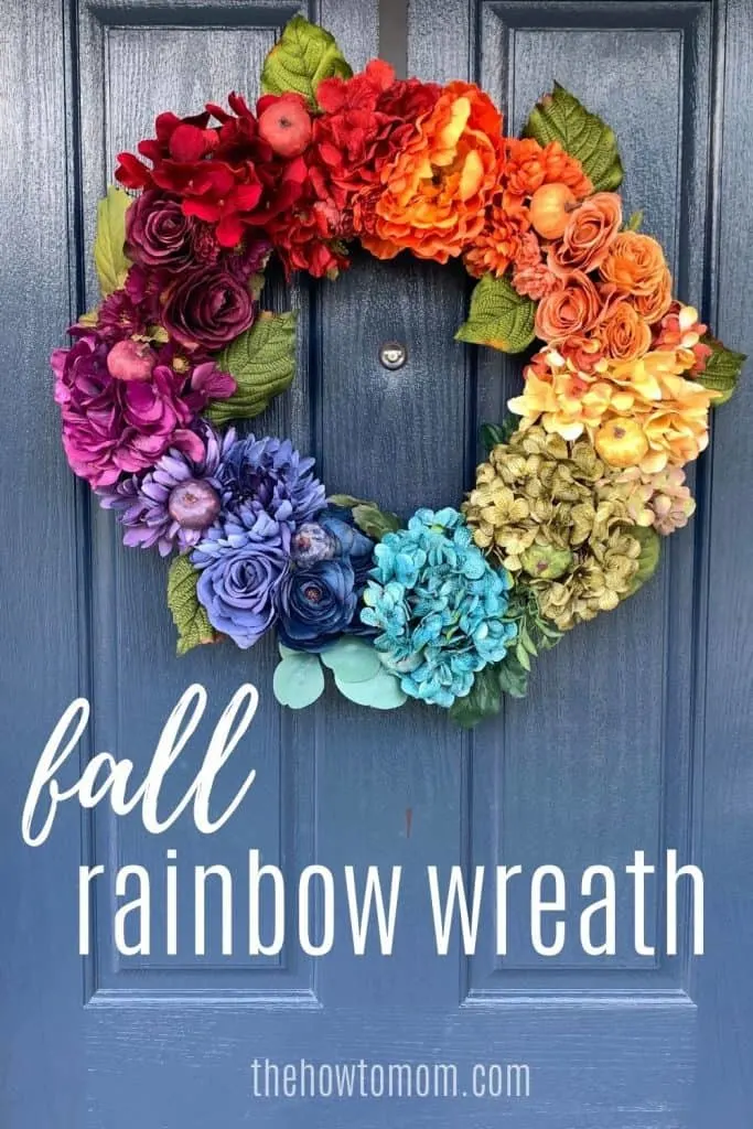how to make a fall rainbow wreath