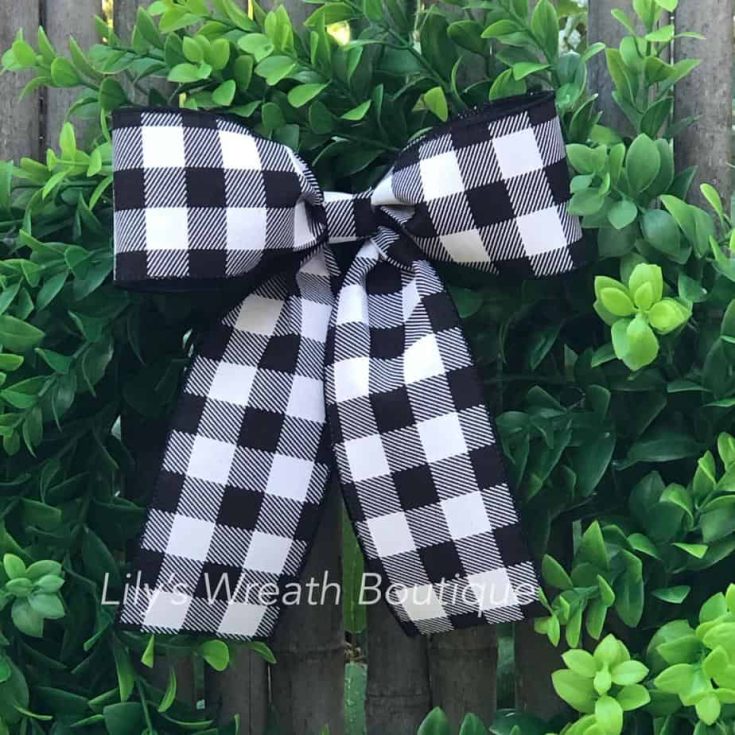 Image for Simple Black Buffalo Check Bow
