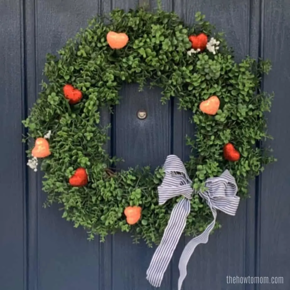 Valentines Boxwood Wreath DIY