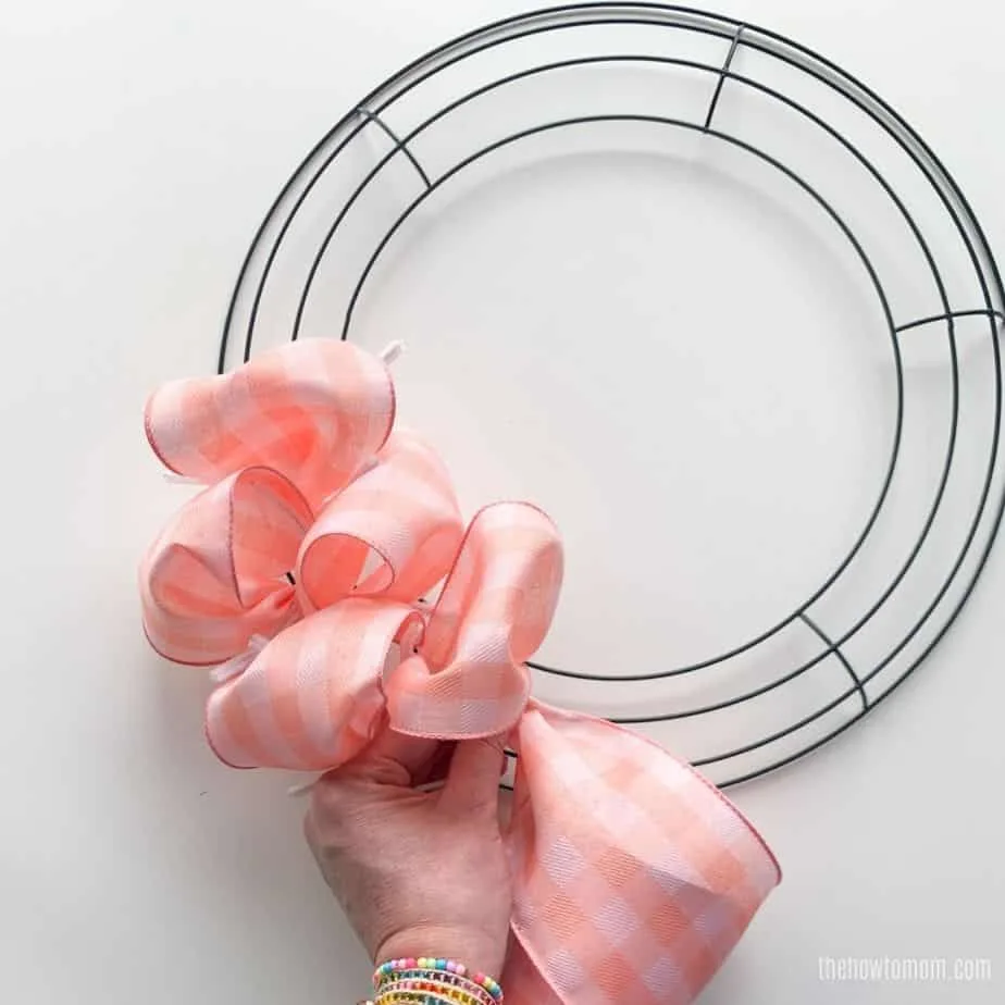 peach ribbon wreath