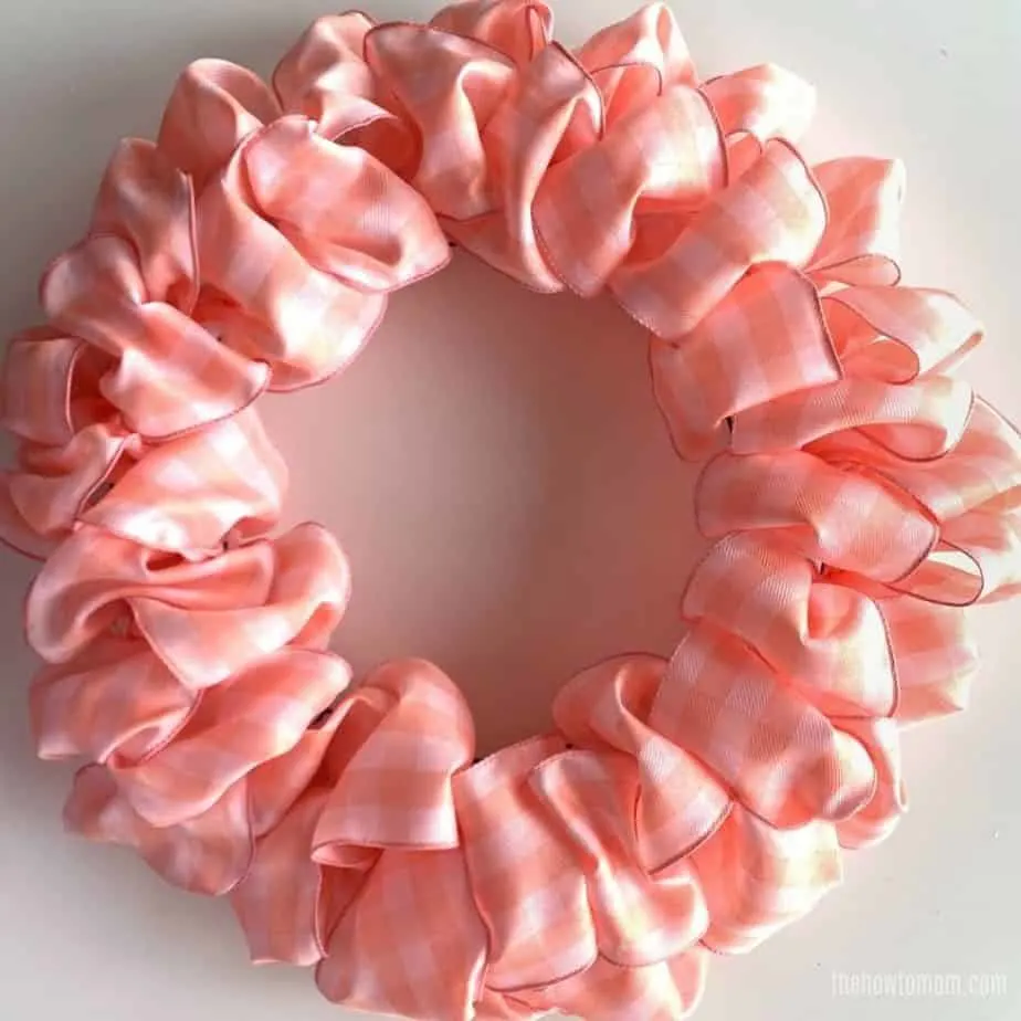 a peach ribbon wreath