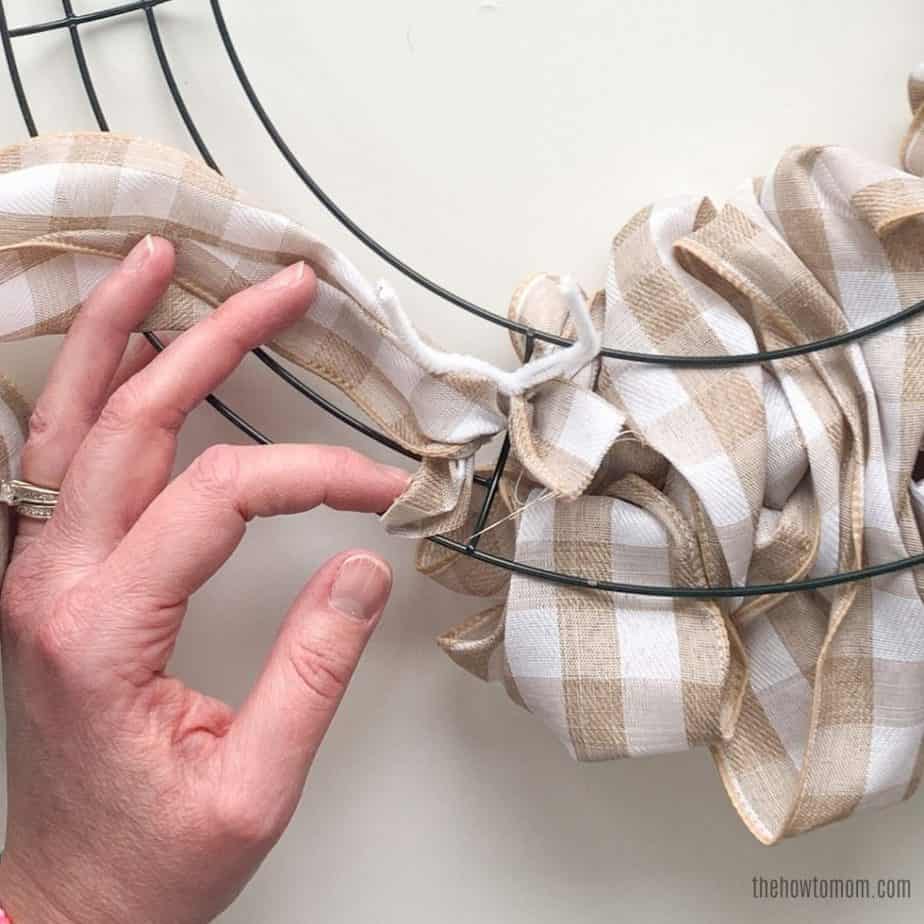 How to attach a second spool of ribbon for wreath