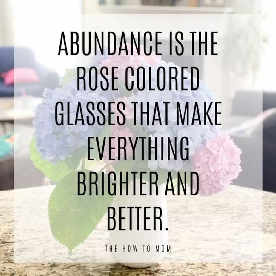 Abundance is the rose colored glasses that make everything brighter and better.
