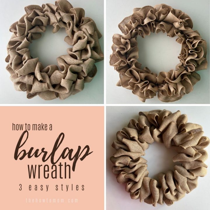 3 different burlap wreath styles
