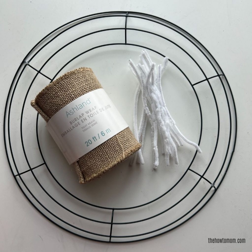supplies needed for a burlap wreath