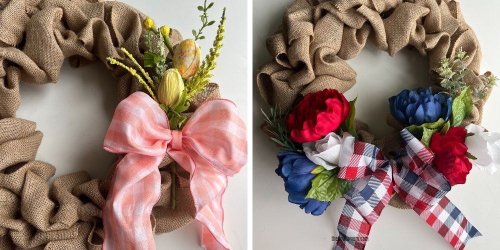 spring and summer burlap wreaths