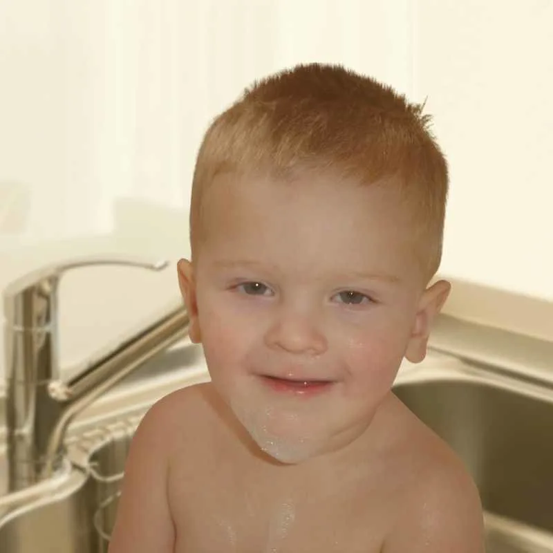 A sink is still a bathing solution for some toddlers.