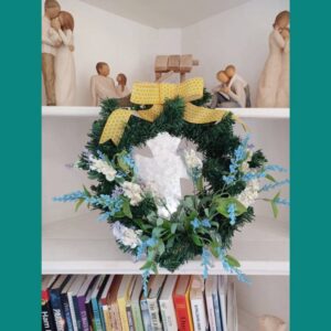 Budget craft Easter Wreath DIY project.