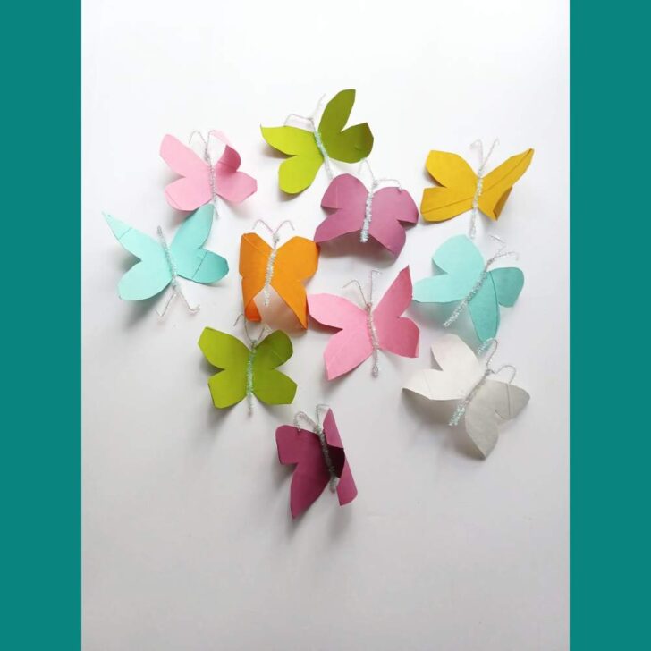 How to make toilet paper butterfly crafts.