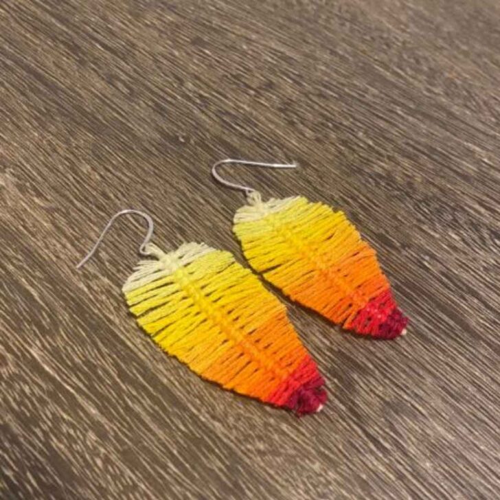 Easy to make DIY Embroidery Floss Earrings.
